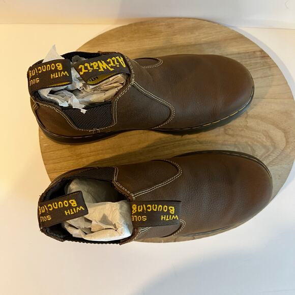 Dr. Martens Hardie II Brown Leather Chelsea Work Boots Unisex Size W11/M10 NEW - Picture 3 of 10